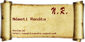 Németi Renáta névjegykártya